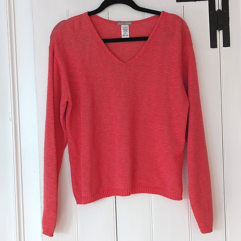 NWOT Evelyn & Arthur cotton knit v-neck sweater.